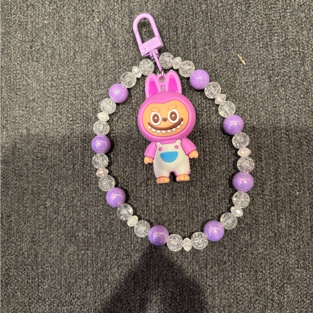 NWT Purple Labubu Cellphone Keychain Charm